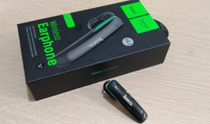 vỏ hộp sản phẩm tai nghe bluetooth HOCO E1 chính hãng vỏ hộp sản phẩm tai nghe bluetooth HOCO E1 chính hãng